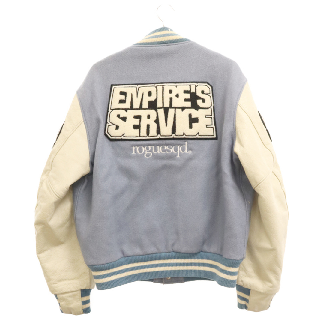 W)taps(ダブルタップス)のWTAPS ダブルタップス 初期×Golden Bear EMPIRE'S SERVICES ゴールデンベア ワッペンレザー切替スタジアムジャケット スタジャン ブルー/ホワイト メンズのジャケット/アウター(スタジャン)の商品写真