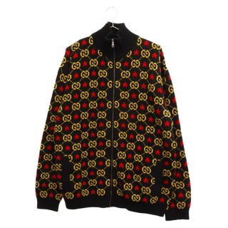 グッチ(Gucci)のGUCCI グッチ 20AW GG総柄ジャガードジップアップニット セーターブルゾンジャケット 576796 ブラック(ブルゾン)