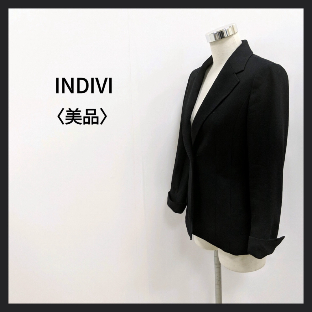 INDIVI - INDIVI インディヴィ ウールミックスシングルテーラード