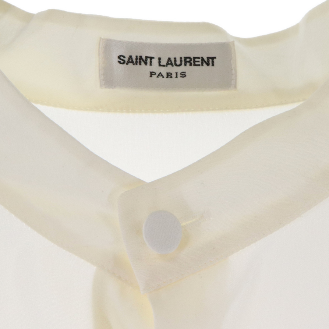 Saint Laurent(サンローラン)のSAINT LAURENT PARIS サンローランパリ 23SS Silk L/S Shirts 726969 Y720W シルク 長袖シャツ ホワイト メンズのトップス(シャツ)の商品写真