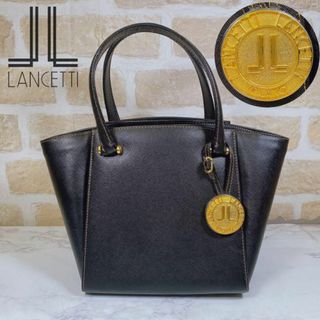 LANCETTI - 美品　LANCETTI　ランチェッティ　ハンドバッグ　ブラック　黒