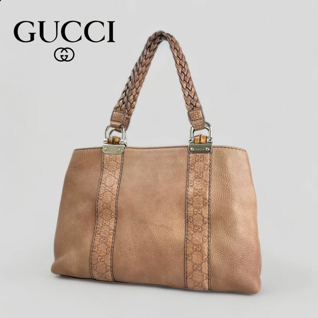 新規オープン】 □グッチ GUCCI□ シマライン バンブーショルダー