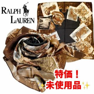 ラルフローレン(Ralph Lauren)の未使用　ラルフローレン　スカーフ　シルク　ロゴ　アニマル　人気柄　№49(バンダナ/スカーフ)