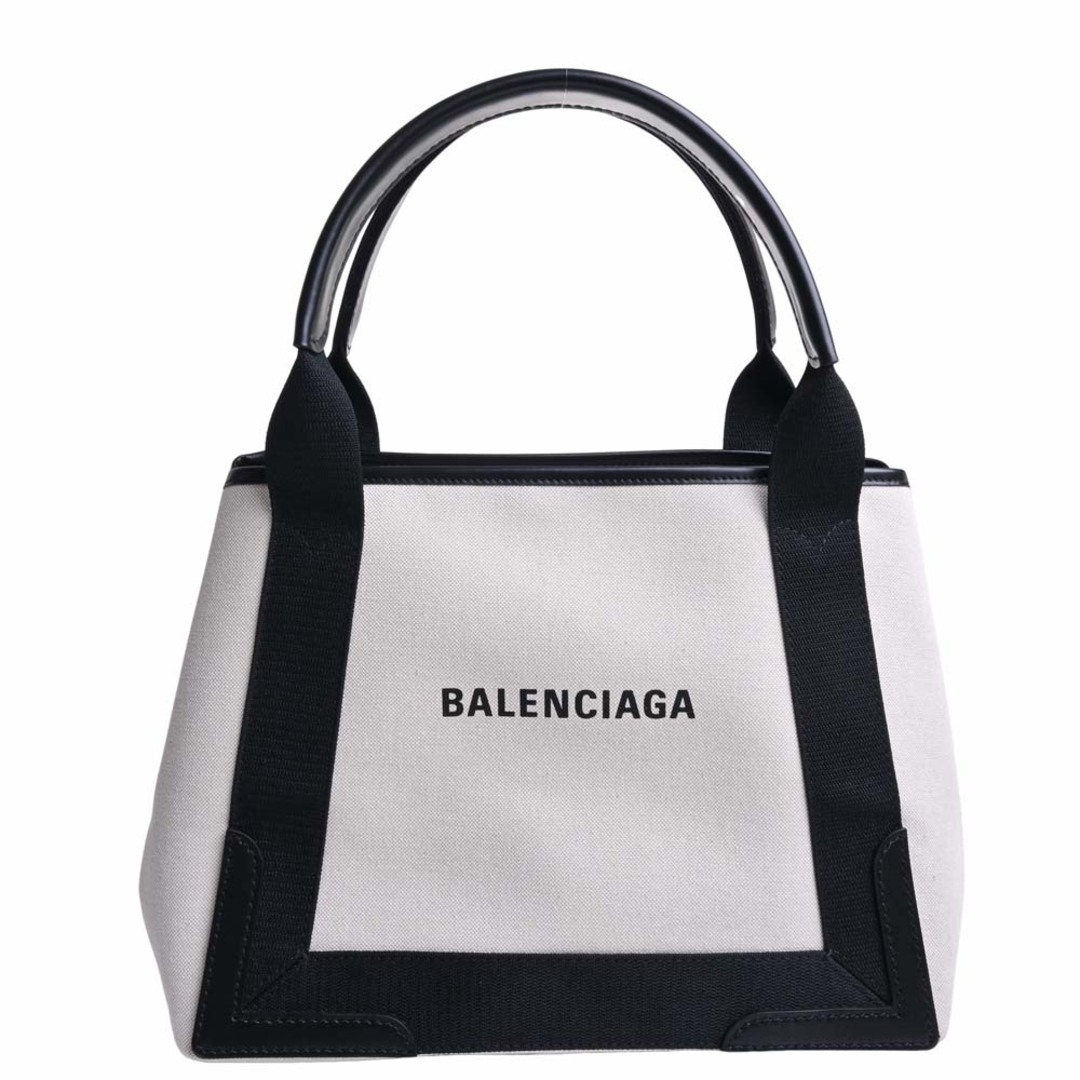 バッグBalenciaga バレンシアガ KUROLPA キャンバス ネイビーカバスS フラワー トートバッグ 339933 アイボリー/ブラック by