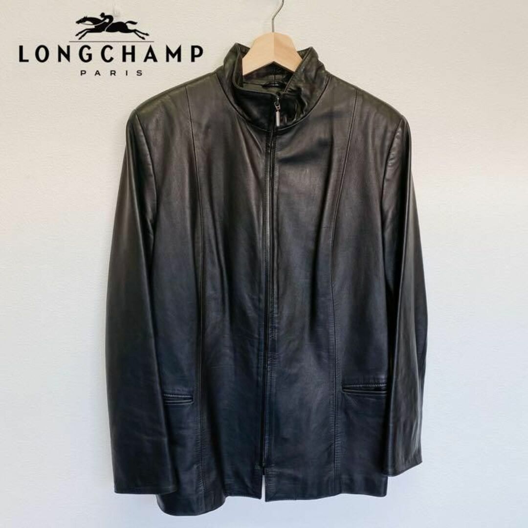 LONGCHAMP(ロンシャン)の数回　定価20万円　ロンシャン　最高級　ラムレザーメンズ　コート　46 メンズのジャケット/アウター(レザージャケット)の商品写真