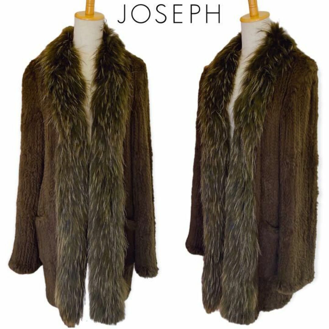 JOSEPH(ジョゼフ)の極美 定価30万 ジョセフ オールリアルファー　コート　ガウン フランス製 レディースのジャケット/アウター(毛皮/ファーコート)の商品写真