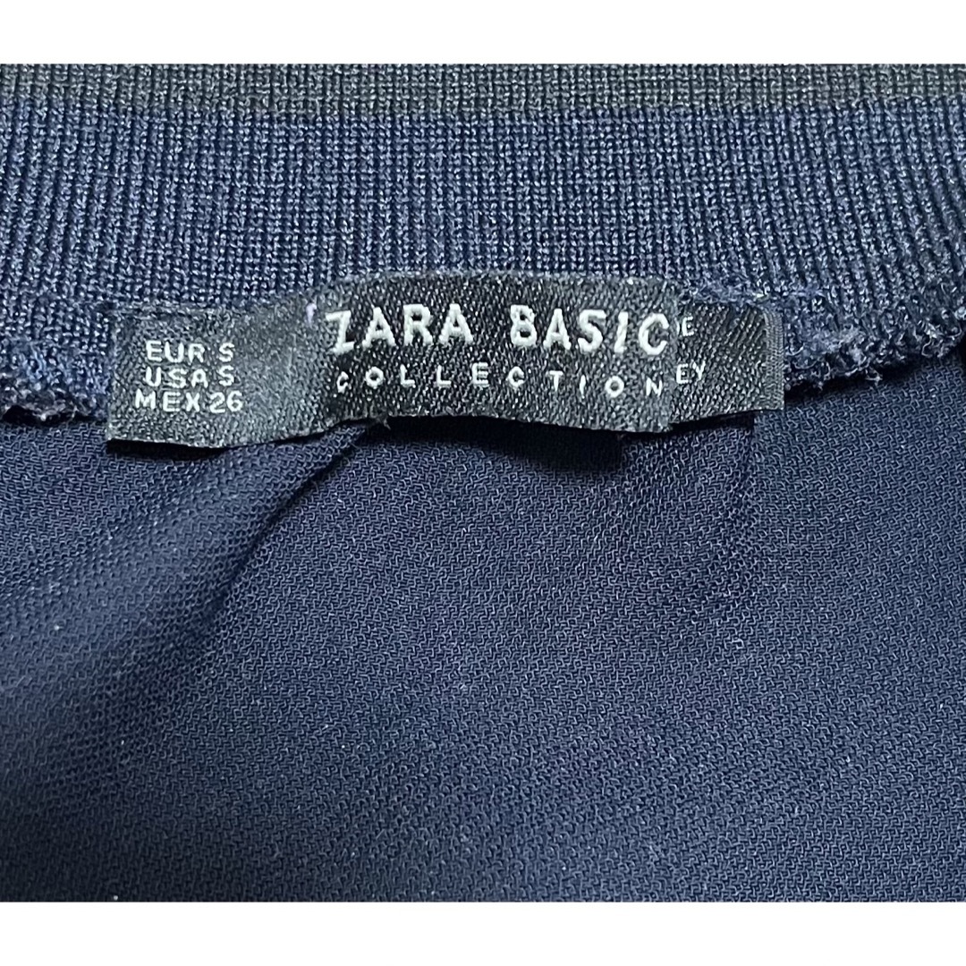 ZARA(ザラ)の定価¥7499】ZARA BASIC ザラ　ハイウエスト　スカート　ネイビー　S レディースのスカート(ひざ丈スカート)の商品写真