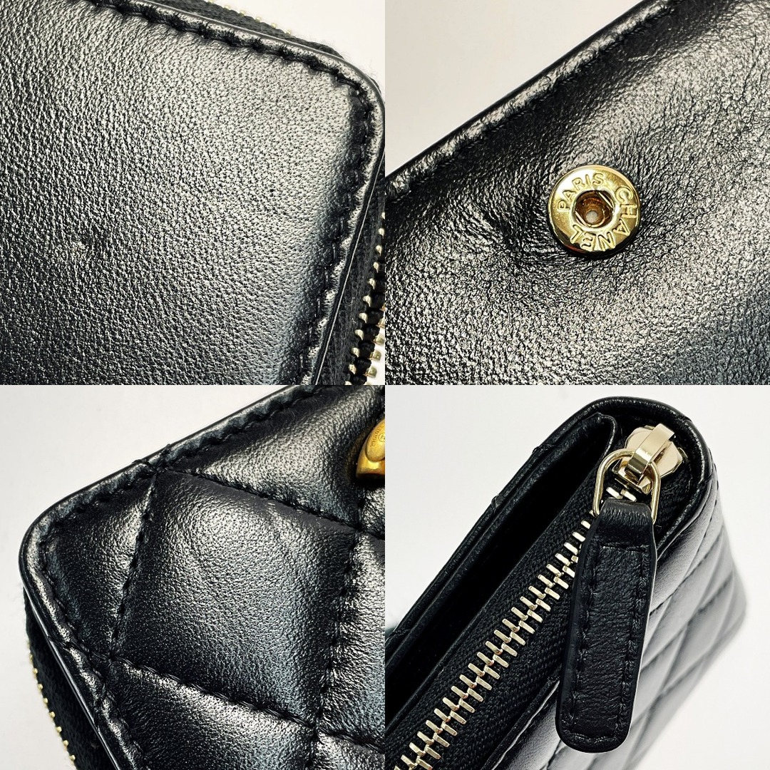CHANEL - CHANEL シャネル ジップコインパース ブラック ココ CHANEL - CHANEL シャネル ジップコインパース ブラック ココ