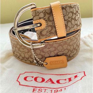 COACH BELT コーチ ミニシグネチャー ベルト3977 キャンバスレザー