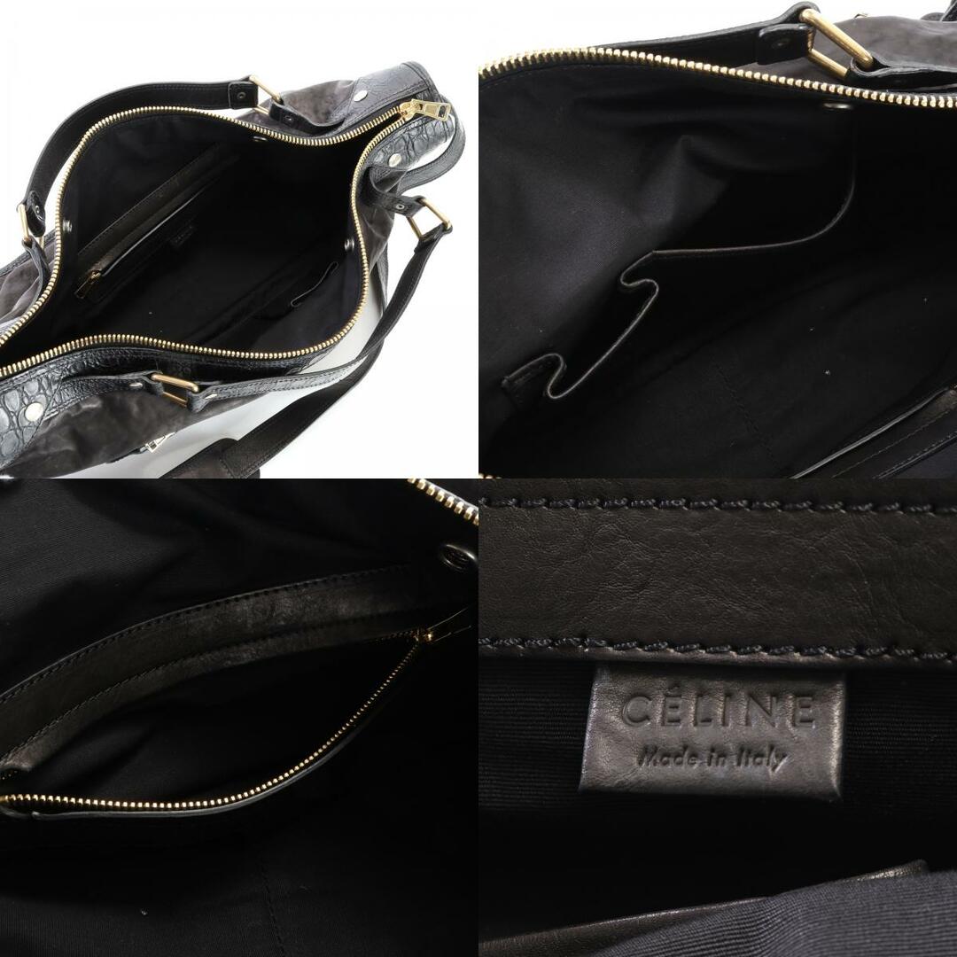 celine(セリーヌ)の美品 セリーヌ クロコダイル エンボス レザー 2WAY ショルダーバッグ トート ビジネス 通勤 ゴールド 金具 メンズ AET G12-6 メンズのバッグ(ショルダーバッグ)の商品写真