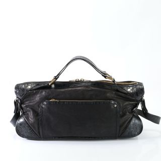 セリーヌ(celine)の美品 セリーヌ クロコダイル エンボス レザー 2WAY ショルダーバッグ トート ビジネス 通勤 ゴールド 金具 メンズ AET G12-6(ショルダーバッグ)