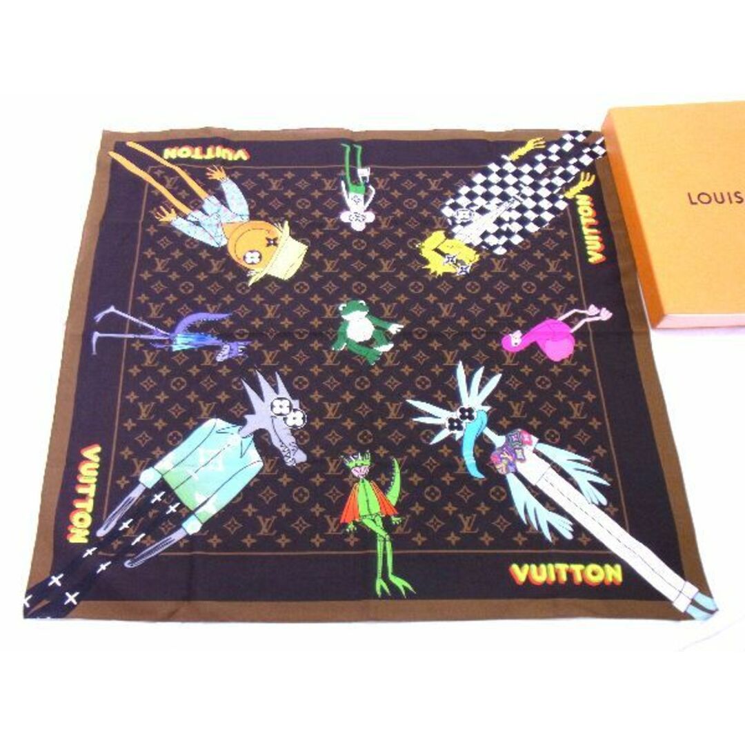 LOUIS VUITTON(ルイヴィトン)の■新品同様■ LOUIS VUITTON ヴィトン MP2954 モノグラム LVフレンズ ヴァージルアブロー コットン×シルク バンダナ ブラウン系 AI8912QZ メンズのファッション小物(その他)の商品写真