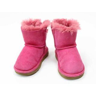 アグ(UGG)の▲アグ/UGG▲14.5cm ムートンブーツ/靴 ピンク ベイリーボウ 防寒【中古】子供 キッズ kids 女の子 秋冬 301122(ブーツ)