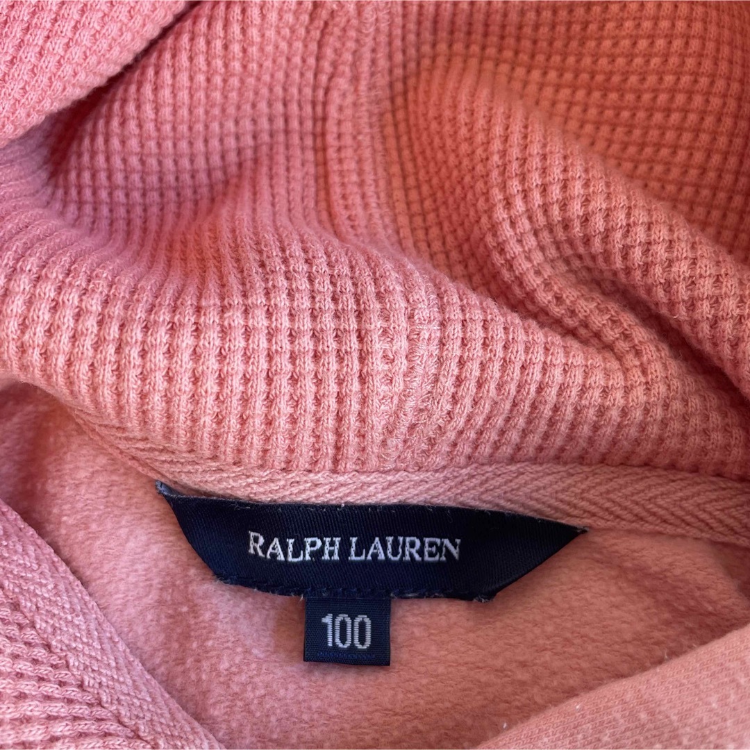 Ralph Lauren(ラルフローレン)の【PALPH LAUREN ラルフローレン】パーカー ピンク サイズ100 キッズ/ベビー/マタニティのキッズ服女の子用(90cm~)(Tシャツ/カットソー)の商品写真