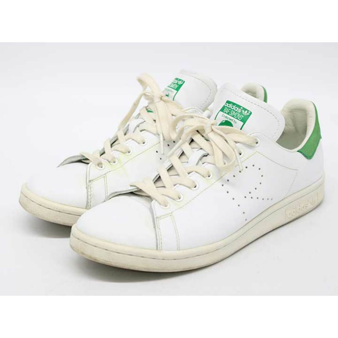 【値下げ】♪adidas/アディダス♪RAF SIMONSスタンスミス/スニーカー/B24051/シンプル/カジュアル/オシャレ/シューズ/靴 ホワイト×グリーン/白×緑 メンズ 27  春夏秋冬 106032