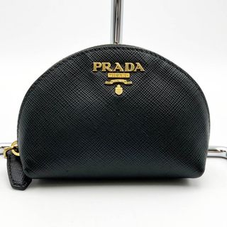 プラダ(PRADA)の美品 PRADA プラダ コインケース 財布 ミニ財布 サフィアーノ レザー ロゴ ブラック レディース メンズ ファッション 小物 1MM218 USED 【中古】(コインケース)