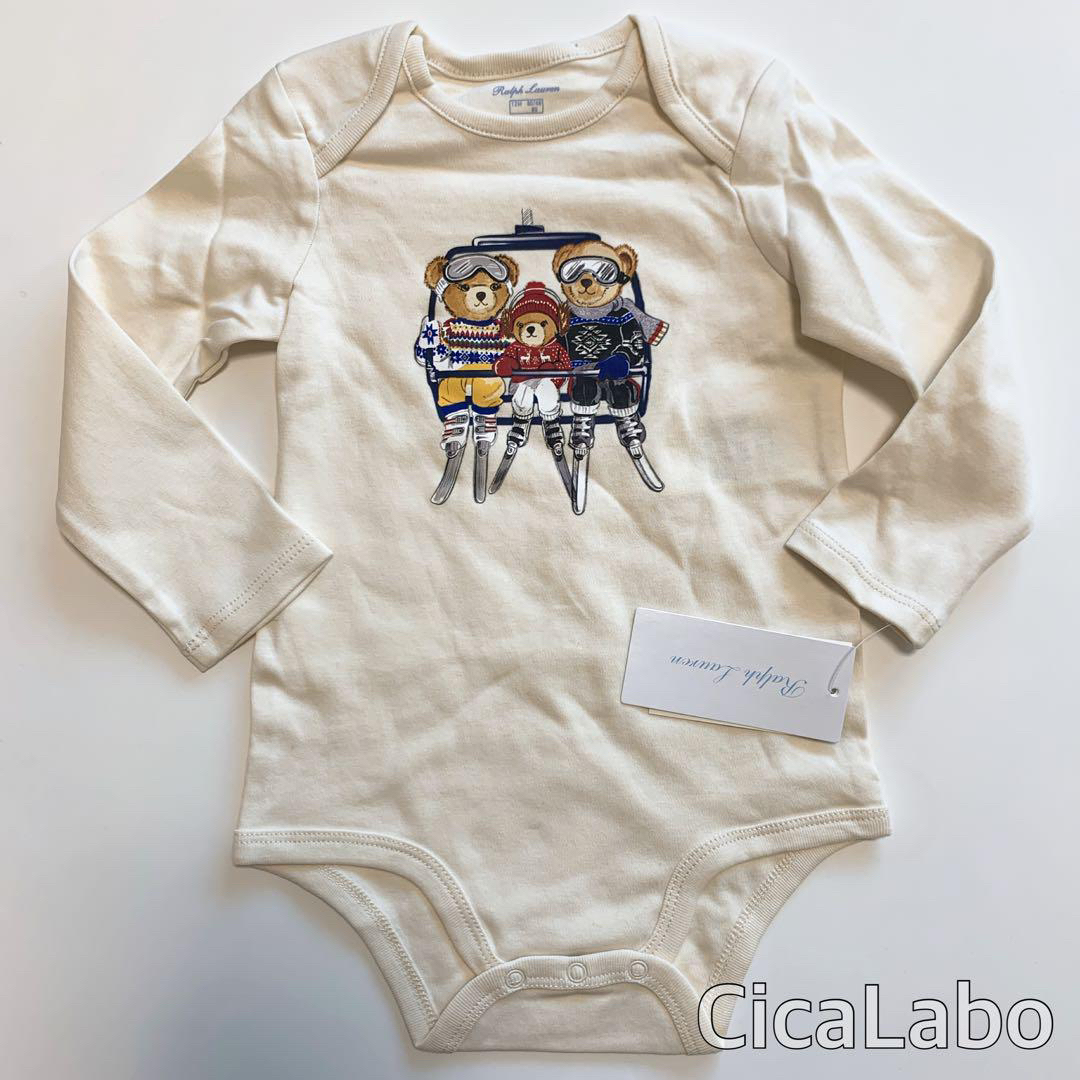 Ralph Lauren(ラルフローレン)の【新品】ラルフローレン ポロベア 長袖 ロンパース リフト 6M キッズ/ベビー/マタニティのベビー服(~85cm)(ロンパース)の商品写真