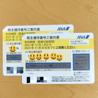 エーエヌエー(ゼンニッポンクウユ)(ANA(全日本空輸))のANA 全日空 株主優待券 2枚セット 2024/11/30まで(その他)