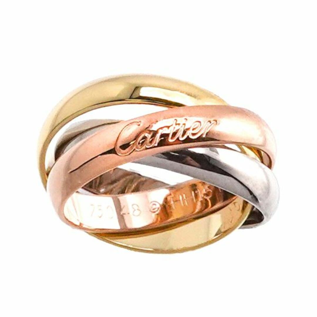 Cartier(カルティエ)のカルティエ Cartier トリニティ MM #48 K18 YG WG PG 3連 イエロー ホワイト ピンクゴールド 750 指輪 VLP 90210658 レディースのアクセサリー(リング(指輪))の商品写真