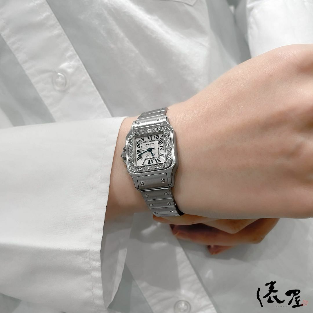人気満点 【ダイヤベゼル】カルティエ - Cartier サントス 自動巻 ガルベ サントスドゥカルティエ