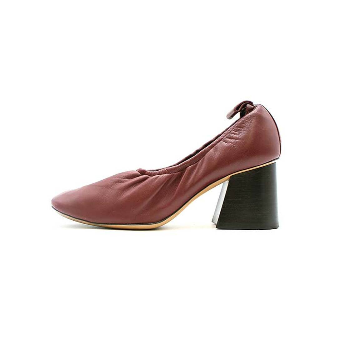 CELINE セリーヌ スクエアトゥチャンキーヒールパンプス ブラウン 37.5 CELINE セリーヌ スクエアトゥチャンキーヒールパンプス ブラウン 37.5
