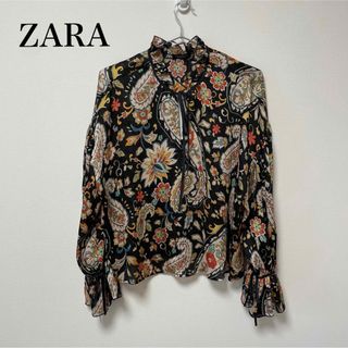 ザラ(ZARA)の新品未使用ZARAペイズリープリントブラウス(シャツ/ブラウス(長袖/七分))