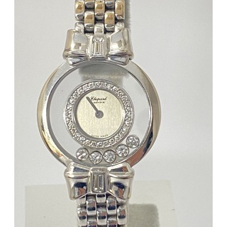 ショパール(Chopard)の美品　ショパール　ハッピーダイヤモンド リボン 5Pダイヤ WG Ribbon(腕時計)