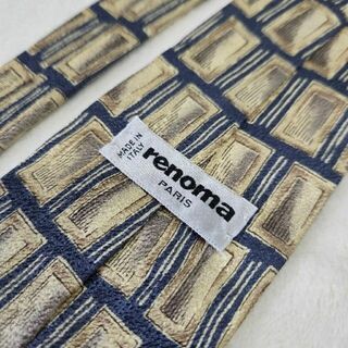 レノマ(RENOMA)のレノマ　renoma　ブランドネクタイ　レトロ　紺　ゴールド　メンズ　シルク(ネクタイ)