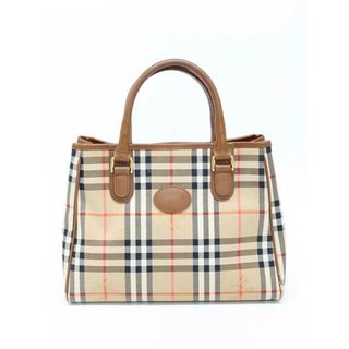 バーバリー(BURBERRY)の【値下げ】♪Burberrys/バーバリーズ♪ノバチェックハンドバッグ/エレガント/シンプル/カジュアル/オシャレ/BAG/鞄 ブラウン/茶色 レディース 【中古】 春夏秋冬 205032(ハンドバッグ)