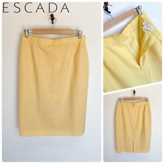 エスカーダ(ESCADA)の美品 定価5万程　ESCADA エスカーダ　サマー　スカート　イエロー　　42(ひざ丈スカート)