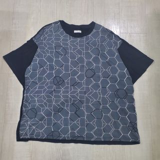 ファセッタズム(FACETASM)のFACETASM インク ビッグ Tシャツ 半袖Tシャツ グレー ブラック(Tシャツ/カットソー(半袖/袖なし))