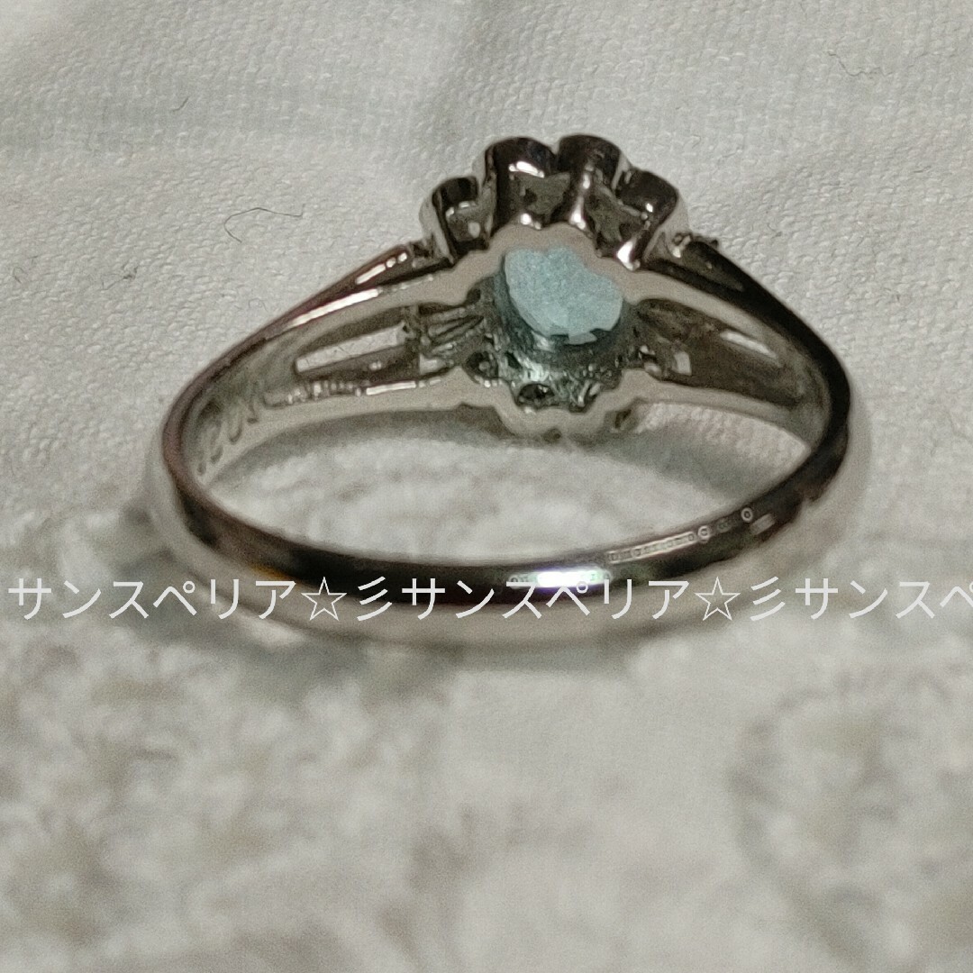 Pt900  アパタイト0.71ctとダイヤモンド0.26ctのデザインリング レディースのアクセサリー(リング(指輪))の商品写真