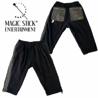 マジックスティック(MAGIC STICK)の美品数回　定2.8万位　マジックスティック　ハーフ　パンツ　パイル地　ブラック(ショートパンツ)