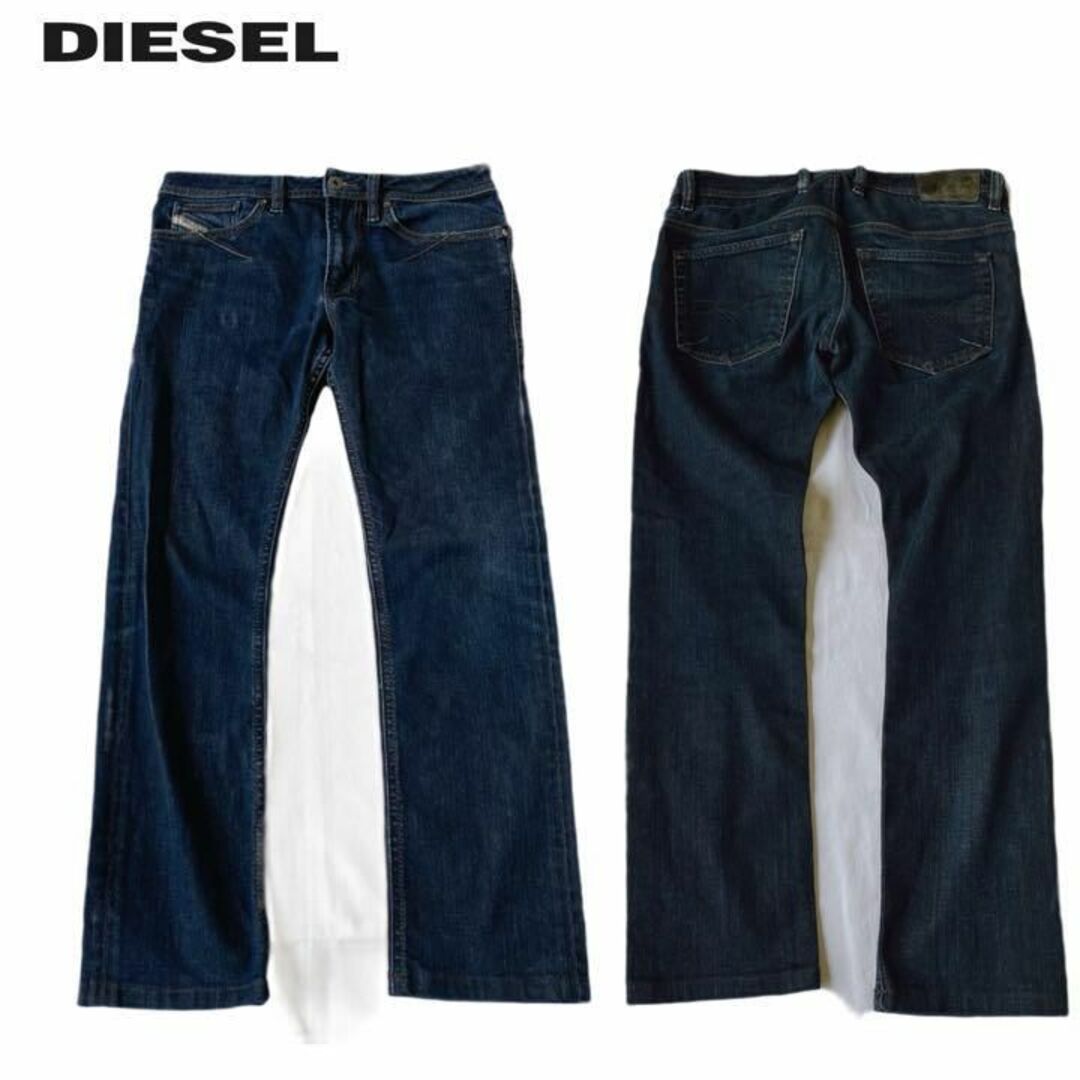 DIESEL(ディーゼル)の美品　ディーゼル　ネイビー　ブルー　ジーンズ　デニム パンツ　ストレート　W28 メンズのパンツ(デニム/ジーンズ)の商品写真