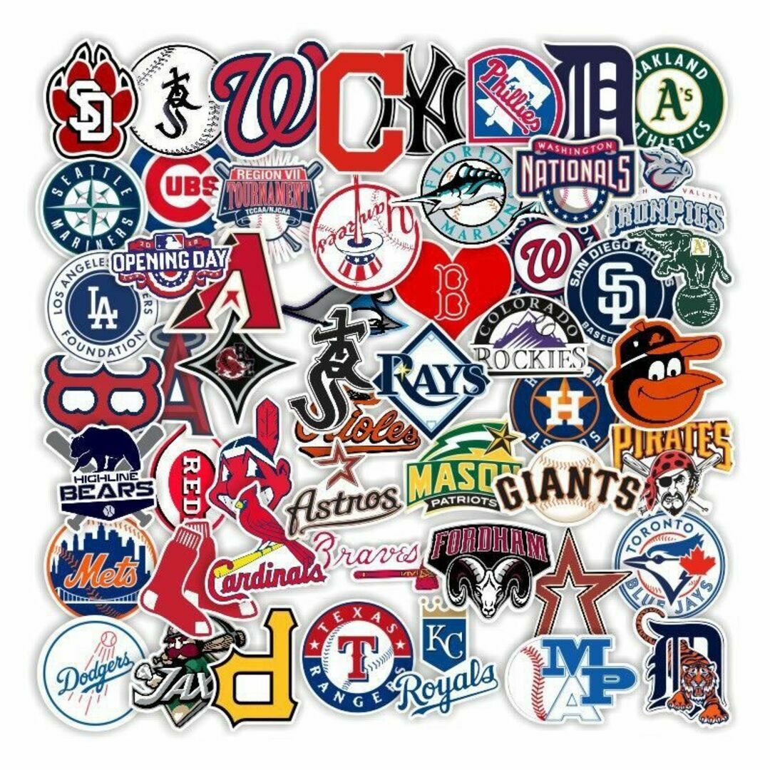 MLB チームロゴ 100枚 防水 ステッカー 野球 大谷翔平 エンジェルス