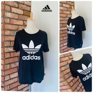 アディダス(adidas)の美品　adidas　アディダス　Tシャツ　レディース　ブラック　黒(Tシャツ(半袖/袖なし))