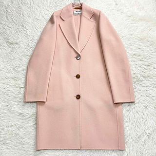 アクネストゥディオズ(Acne Studios)の極美品 Acne Studios LANDI DOUBLE ピンク 34(チェスターコート)