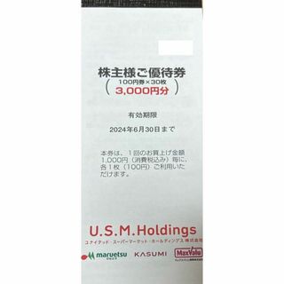 最新 USMH 株主優待券 12000円分 (ショッピング)