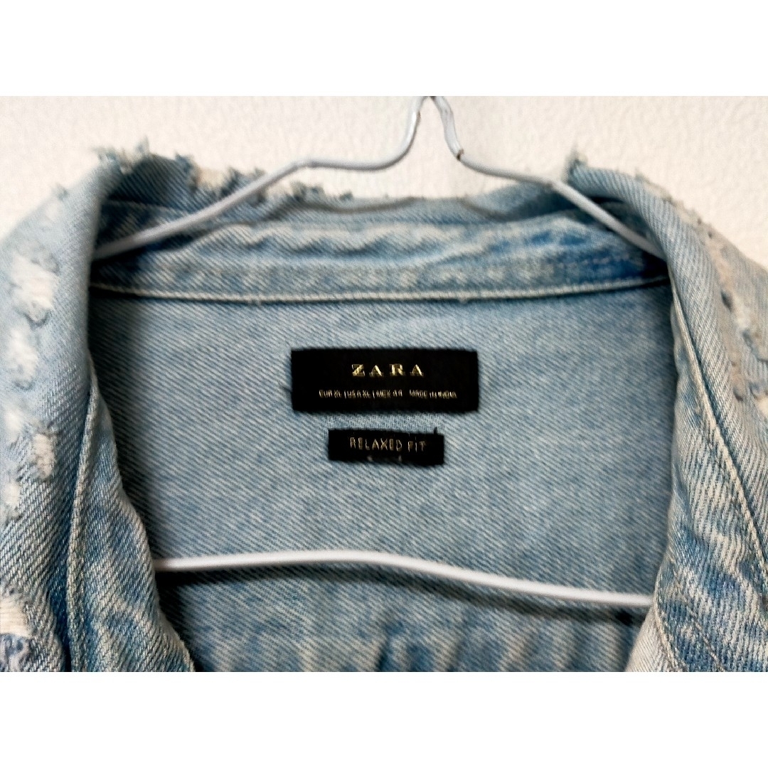 ZARA(ザラ)のZARA メンズ　デニム　ジャケット　ダメージ メンズのジャケット/アウター(Gジャン/デニムジャケット)の商品写真