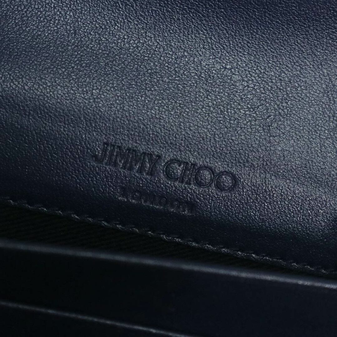 JIMMY CHOO(ジミーチュウ)のジミーチュウ スタースタッズ カードケース 名刺入れ 定期入れ パスケース レザー ネイビー 紺 シルバー金具 AYDEN 箱付 JIMMY CHOO（新品・未使用品） レディースのファッション小物(パスケース/IDカードホルダー)の商品写真