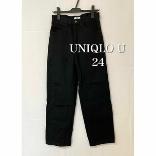 ユニクロ(UNIQLO)のUNIQLOU ユニクロユー カーブジーンズ ブラック 24サイズ(デニム/ジーンズ)