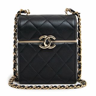 シャネル(CHANEL)のシャネル スモール ボックス チェーン ショルダー ポーチ ミニバッグ 斜め掛け マトラッセ ラムスキン レザー ブラック 黒 ゴールド金具 AP2656 箱付 CHANEL（新品・未使用品）(ポーチ)