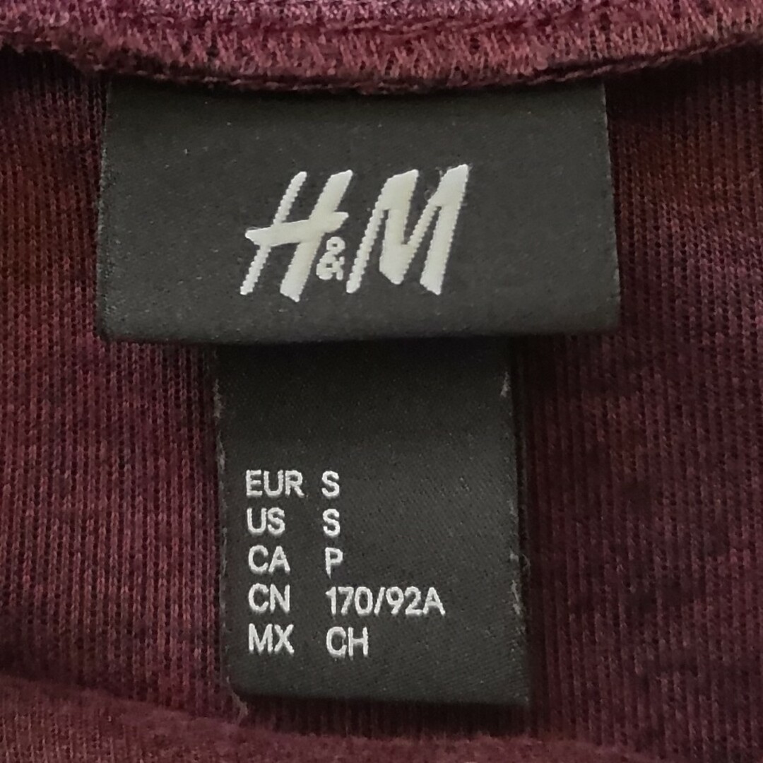 H&M(エイチアンドエム)のメンズ✻H＆М　長袖Ｔシャツ✻濃い紫✻首元温かい メンズのトップス(Tシャツ/カットソー(七分/長袖))の商品写真