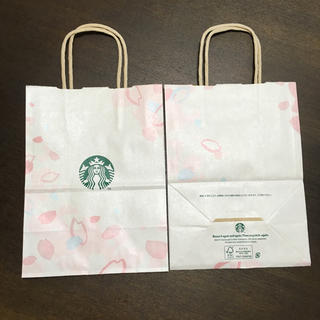スターバックスコーヒー(Starbucks Coffee)の期間限定、スターバックス さくら紙袋 2枚(ショップ袋)