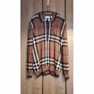 バーバリー(BURBERRY)のBURBERRY バーバリー ニット セーター ポロシャツ チェック ブラウン(ニット/セーター)