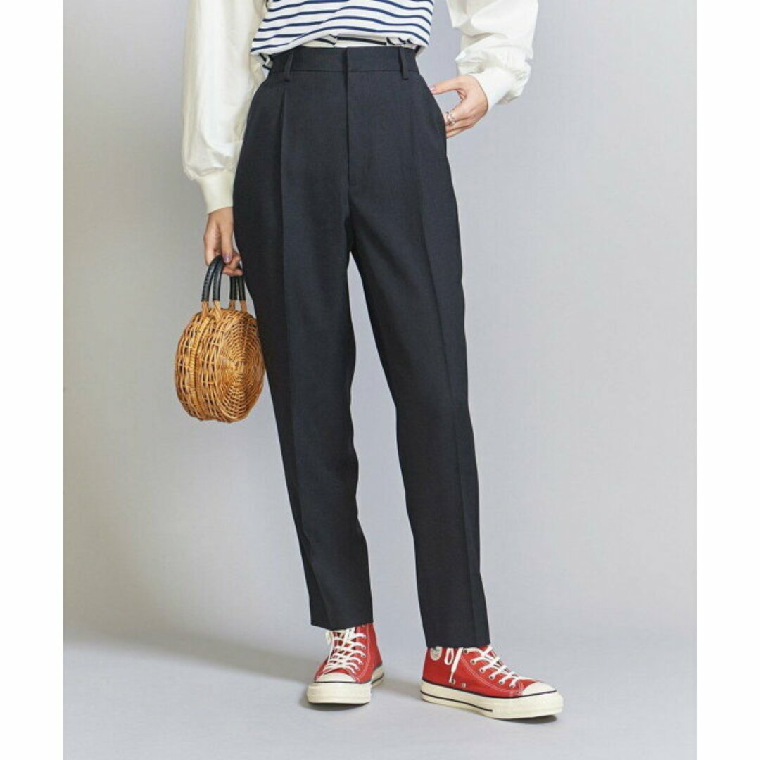 BEAUTY&YOUTH UNITED ARROWS(ビューティアンドユースユナイテッドアローズ)の【NAVY】リネンライク タックテーパードパンツ -ウォッシャブル- レディースのパンツ(その他)の商品写真