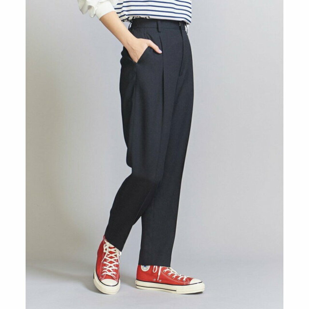 BEAUTY&YOUTH UNITED ARROWS(ビューティアンドユースユナイテッドアローズ)の【NAVY】リネンライク タックテーパードパンツ -ウォッシャブル- レディースのパンツ(その他)の商品写真