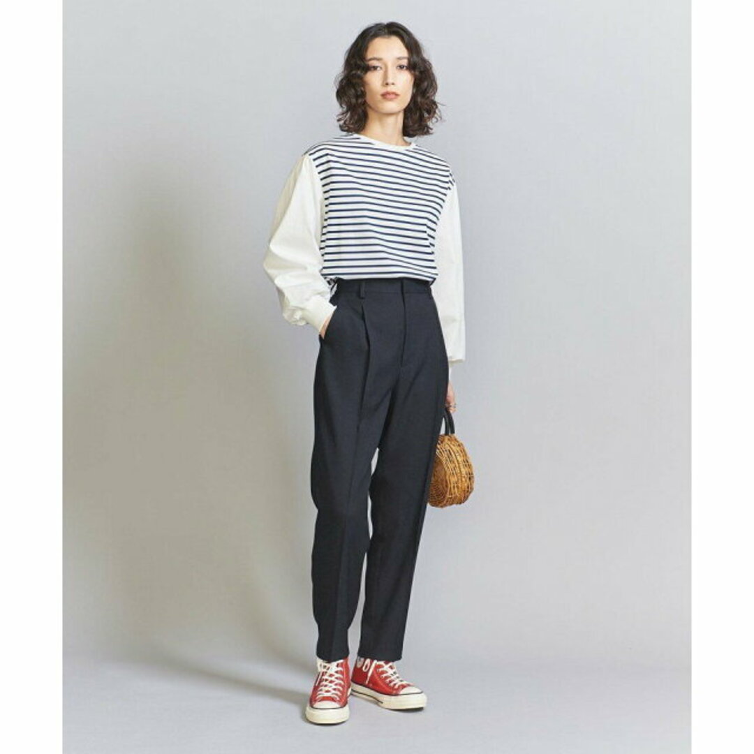 BEAUTY&YOUTH UNITED ARROWS(ビューティアンドユースユナイテッドアローズ)の【NAVY】リネンライク タックテーパードパンツ -ウォッシャブル- レディースのパンツ(その他)の商品写真