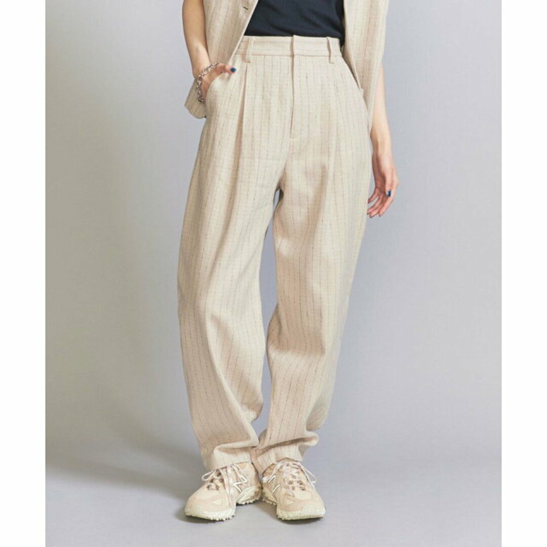 BEAUTY&YOUTH UNITED ARROWS(ビューティアンドユースユナイテッドアローズ)の【BEIGE】麻コットン タック カーブパンツ -ウォッシャブル- レディースのパンツ(その他)の商品写真