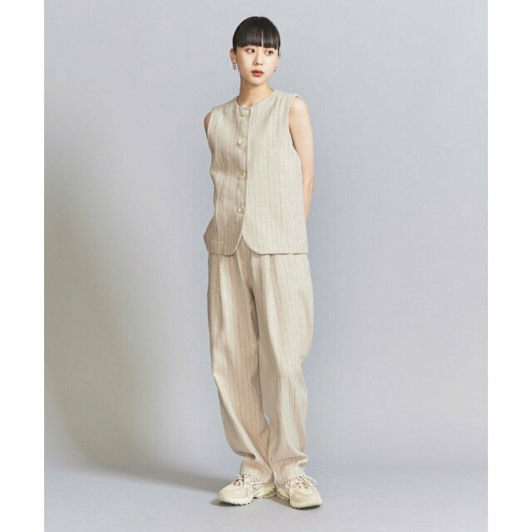 BEAUTY&YOUTH UNITED ARROWS(ビューティアンドユースユナイテッドアローズ)の【BEIGE】麻コットン タック カーブパンツ -ウォッシャブル- レディースのパンツ(その他)の商品写真